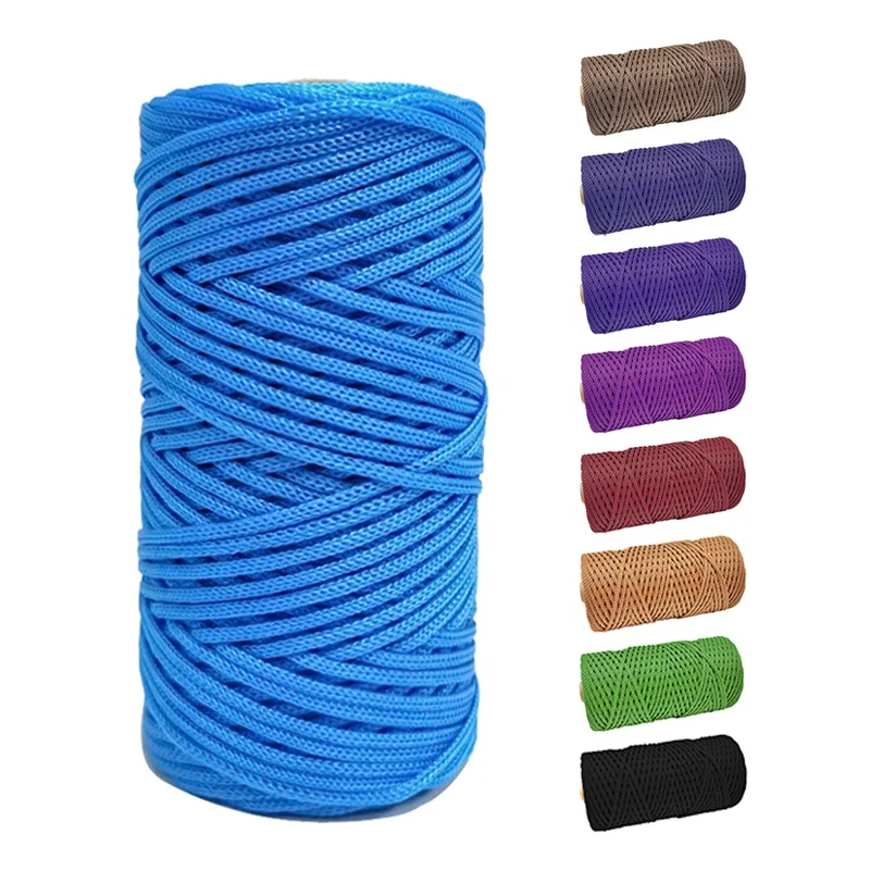 Wholesale Light Viscose Ice Rope 3mm Braided Nylon Rope for Knitting Handmade Bag Cushion Basket Hollow Rope