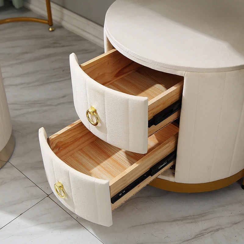 White Dresser matching mirror Modern Home console Dressing Desk Makeup Table Set vanity lighted mirrored bedside table