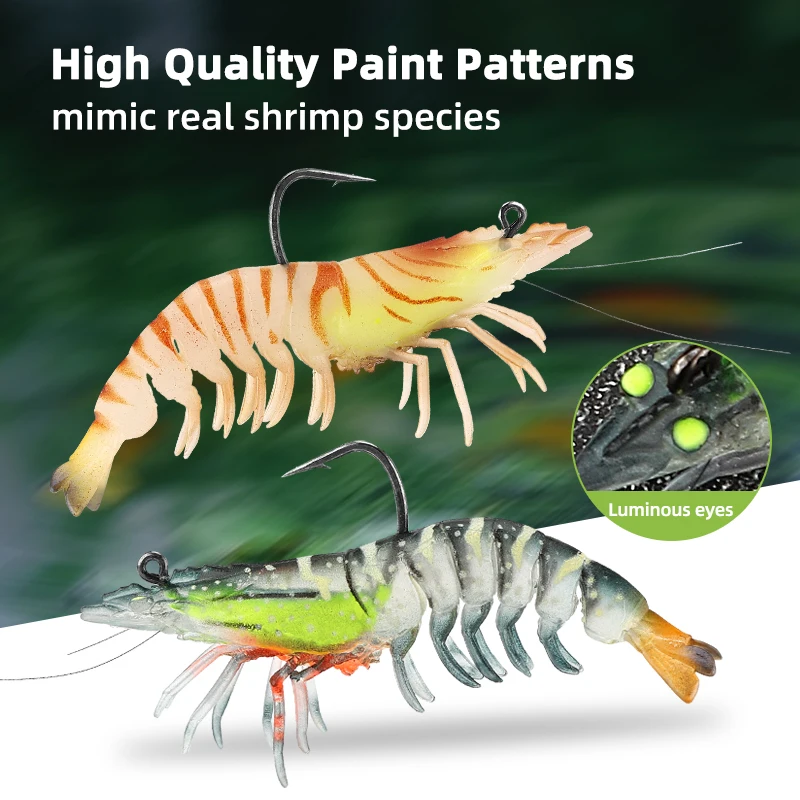 9CM Shrimp Lures,Soft Shrimp Fishing Lures for  Fishing Gear Saltwater Fishing Accessory