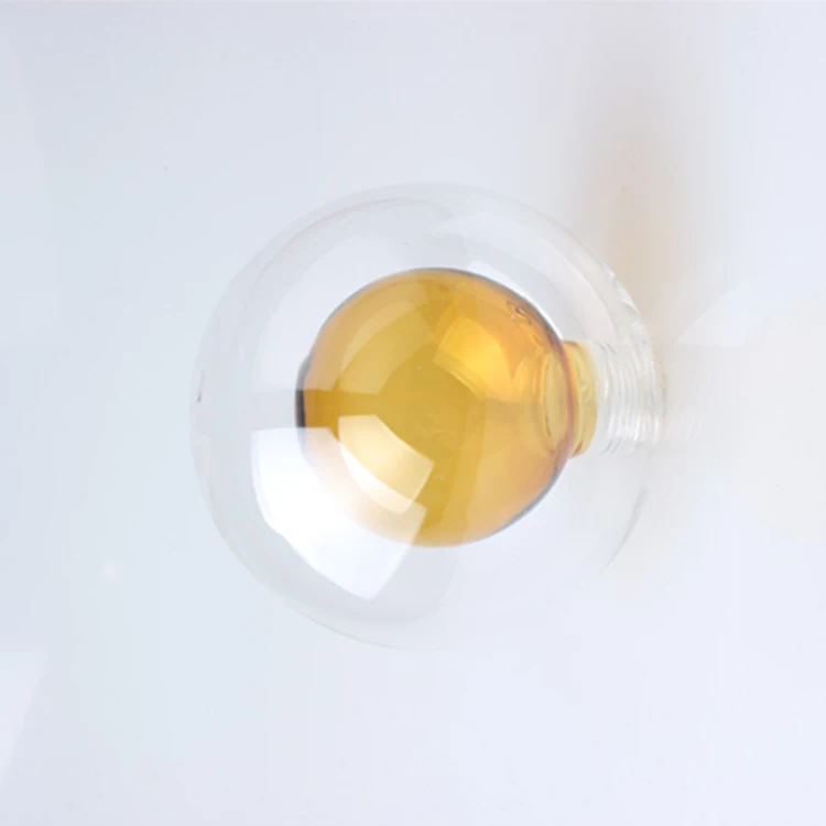 Amber Glass Globe G9 thread double layers indoor wall Lighting glass shade