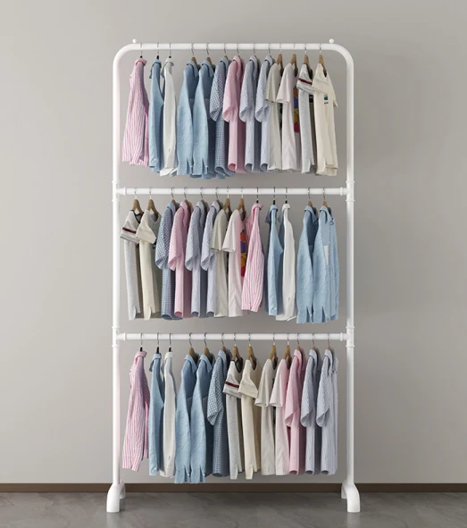 New coat storage stand portable cloth rack space saving clothes hangers