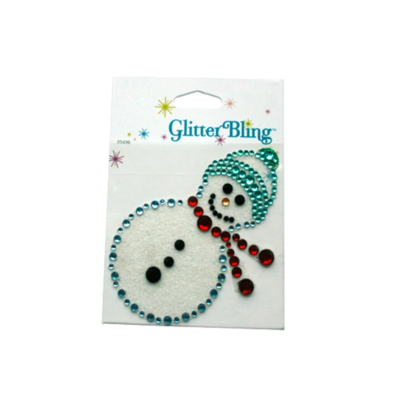 custom diy adhesive glitter diamond sticker christmas snowman makeup body crystal rhinestone stickers