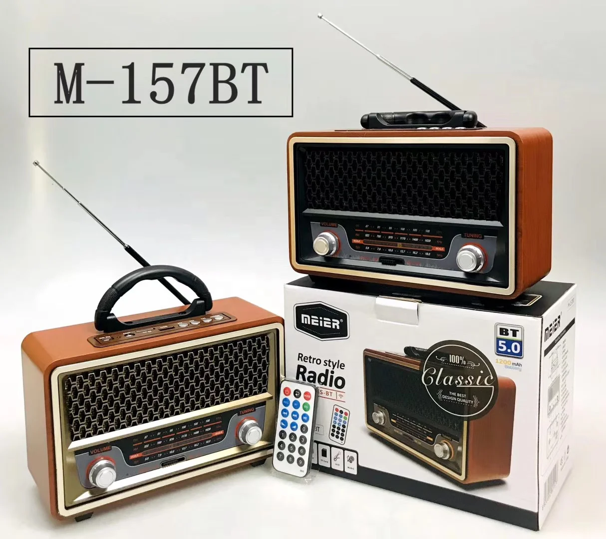  MEIER M-157BT FM AM SW 3 диапазона винтажное Ретро Радио перезаряжаемое радио с USB SD TF MP3-плеер