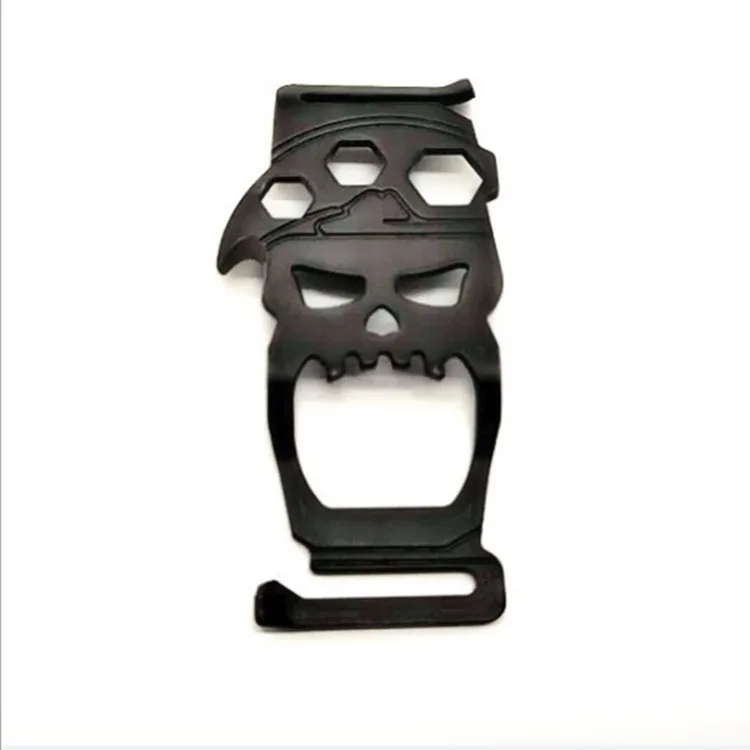 EDC Outdoor Skull multifunctional combination of small tools Bottle opener saber clip wrench sharpener twine knife