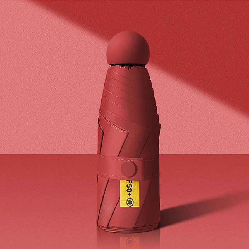 Custom Newest Selling Mini Portable Solid Color Small Colorful Anti-uv Chinese Manual Folding 5 Fold Umbrella