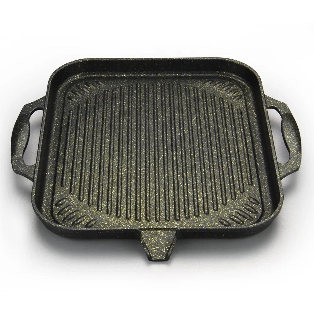 Amazon литой алюминиевый корейский Кемпинг барбекю грили портативный антипригарный сковорода с Индукционным дном для варочных поверхностей