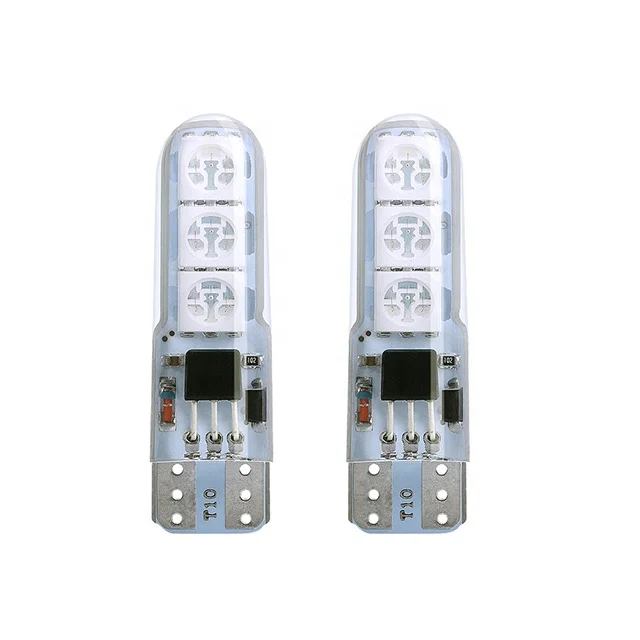 Automotive LED width indicator T10 silicone 5050 6smd remote control RGB