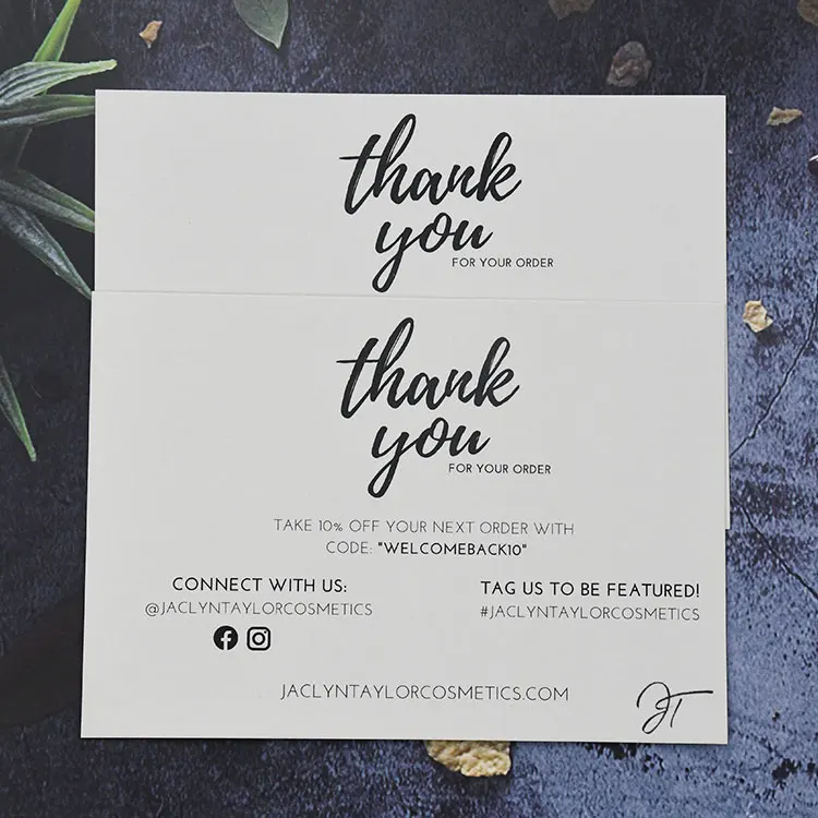 Custom Eco-Friendly Kraft Paper Ecommerce Thank You Card for Packaging Greetings Features Your Logo Supports Small Businesses