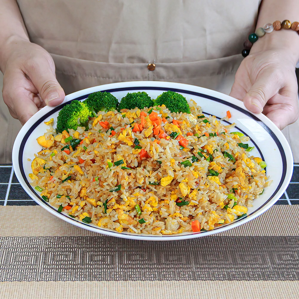 Nordic Blue Rimmed Dinner Plates Bone china Wedding Decoration Dishes 10.5 Inch