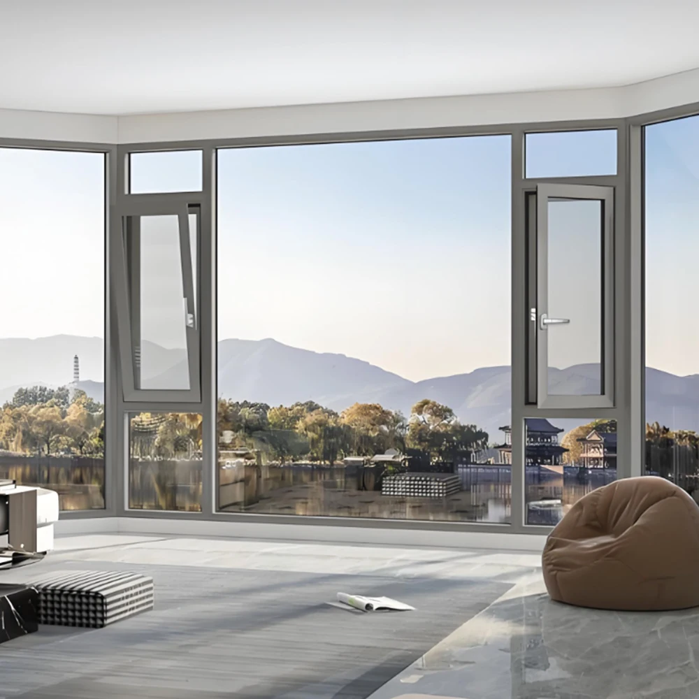 Professional Design Customizable Double Glazed Window Aluminium Casement Windows With Screen
