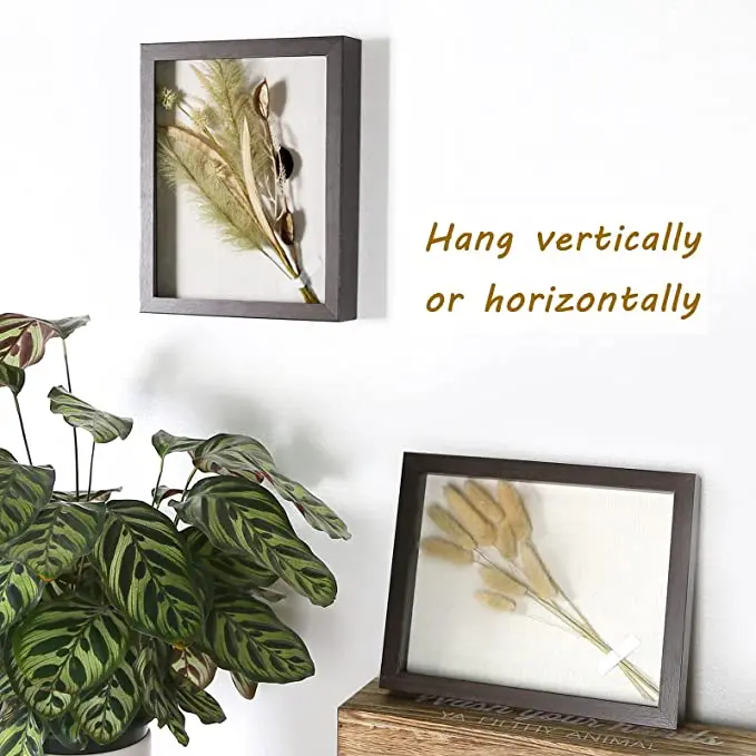 Custom Sizes 4 colors Black White Walnut Wood Art Picture Photo Frame Display Deep 3D Shadow Box Frame