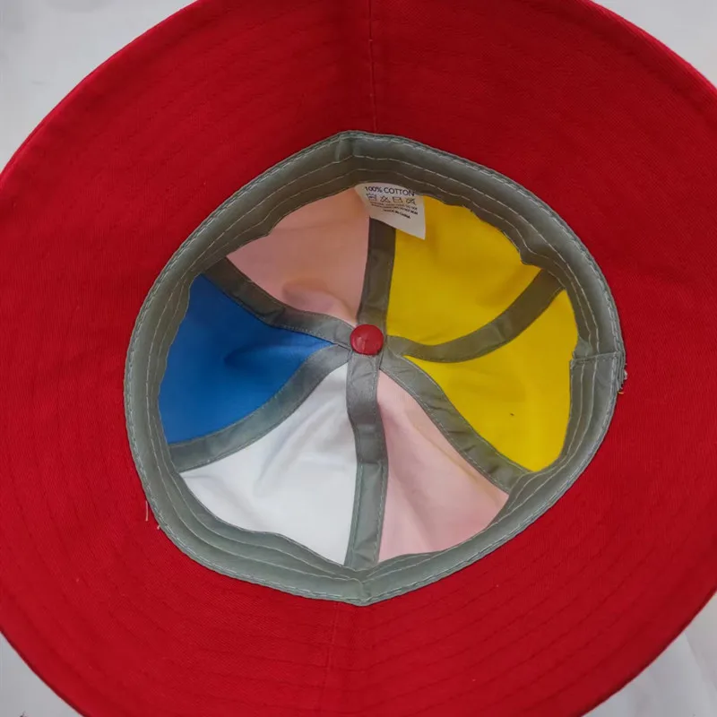 Outdoors Rainbow Detachable Propeller Bamboo Dragonfly Breathable Sunscreen Bucket Hats Parent-Child Printed Fisherman Hat