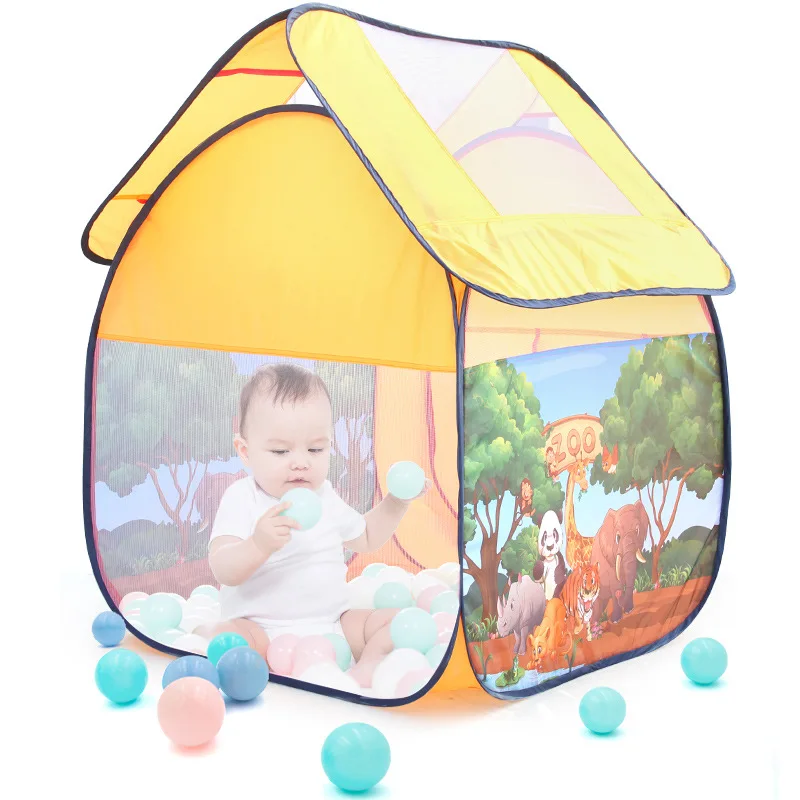Colorful Foldable Ball Pit Play Tent for Kids 6-sided  Kids Drawing Pop Up Tent Playhouse