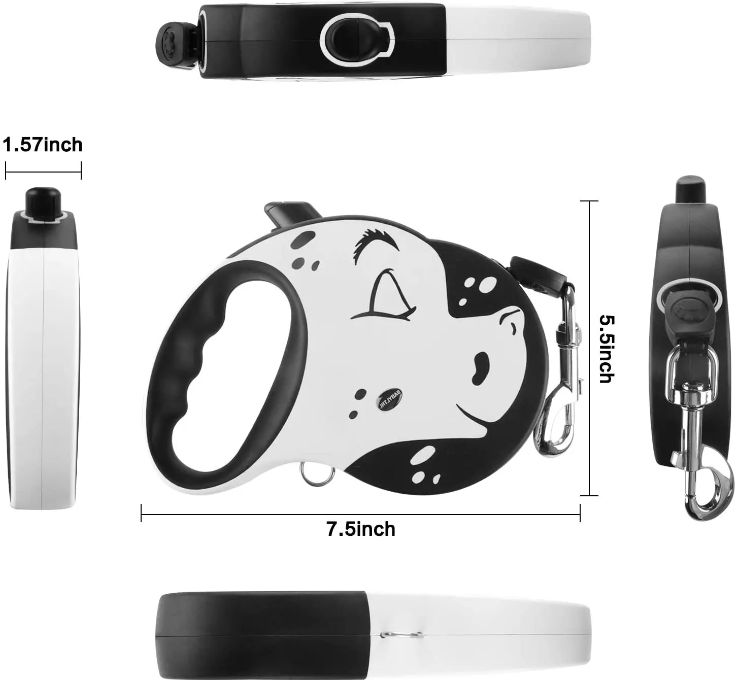 high strength buckle and D-ring  durable dog rope retractable spotted dog traction belt  anti entanglement