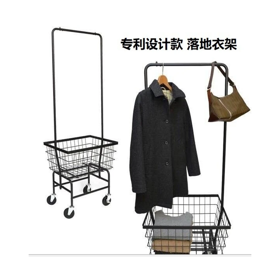 
 Professional Manufacturer Mobile Stand Hanger Clothes Rackwire Laundry Baske With High Performance  