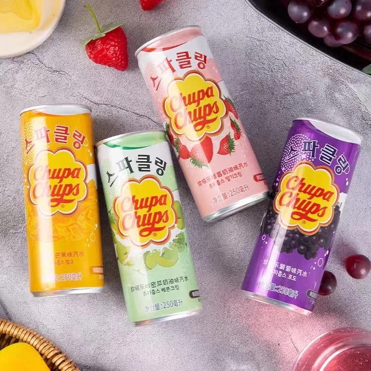 Korean imported food fruity soda grape strawberry cantaloupe mango carbonated drink 250mlx24