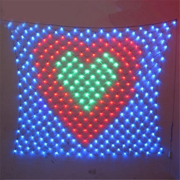Baby Pink Hot Christmas Decoration 96\/210\/670 Mesh Fairy String Party Automatic Rgb Led Net Light