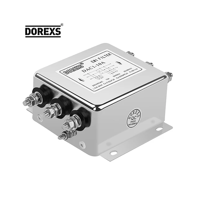 DOREXS Three Phase Three line Noise Filter EMI noise filter DAC1 3 phase EMI filter 6A 10A 20A