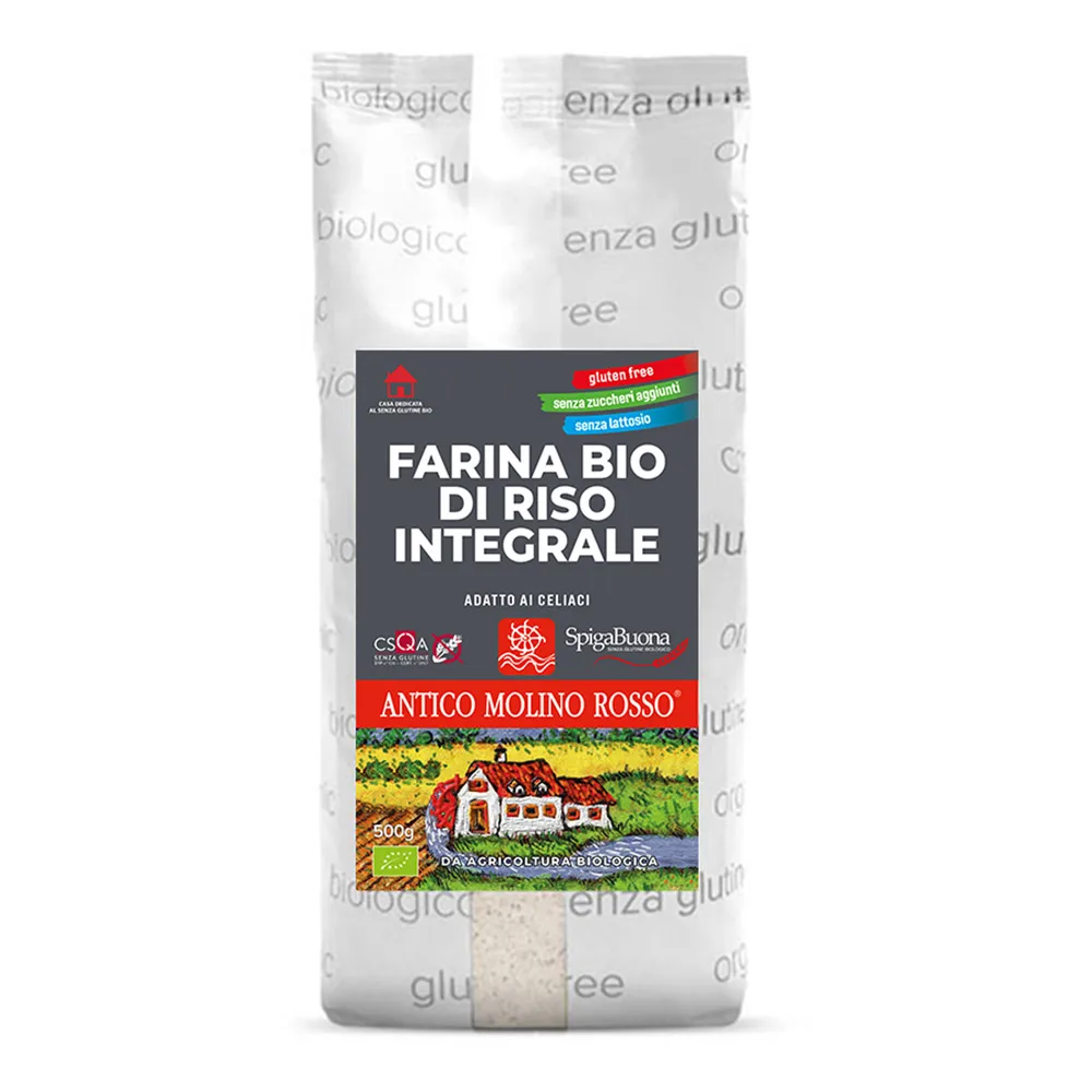 Top Selling Italian Organic Gluten Free wholemeal Rice Flour For Bread Pizza Cakes Biscuits And Sweets 500G