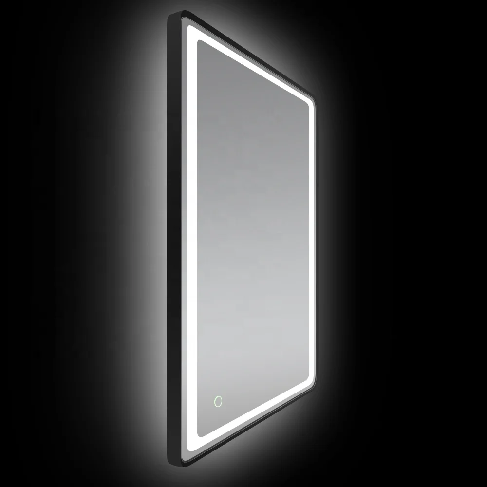 
Vertical or horizontal hanging waterproof touch switch aluminum metal frame LED lighted bath electric mirror 