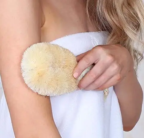 Плетеный абажур из натурального дерева для уменьшения целлюлита Ванна Душ exfolaiting массаж тела скруббер веганских материалов сизальских канатов тела ванны сухую кисть, способный преодолевать Броды для взрослых