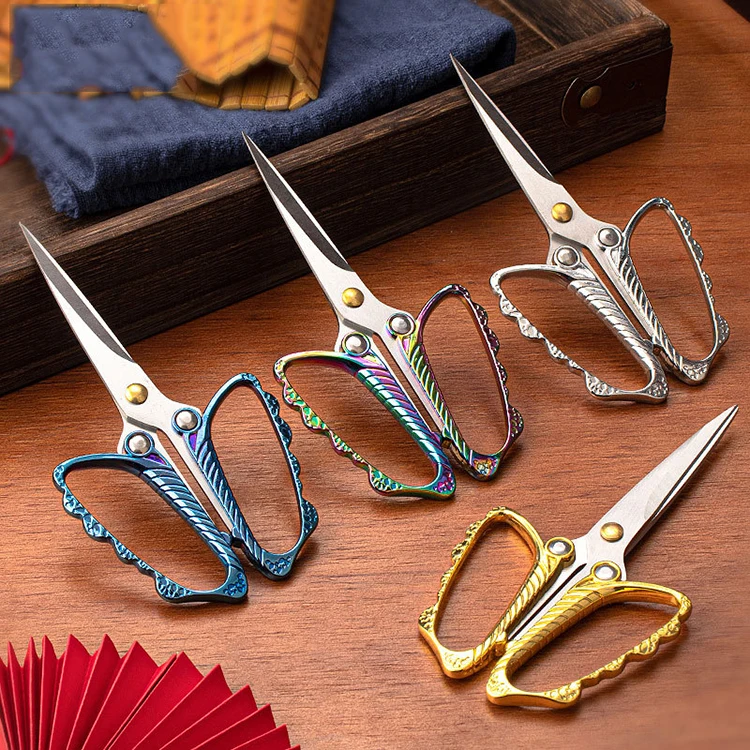 Spot vintage Butterfly home small scissors with zinc alloy embroidery  scissors