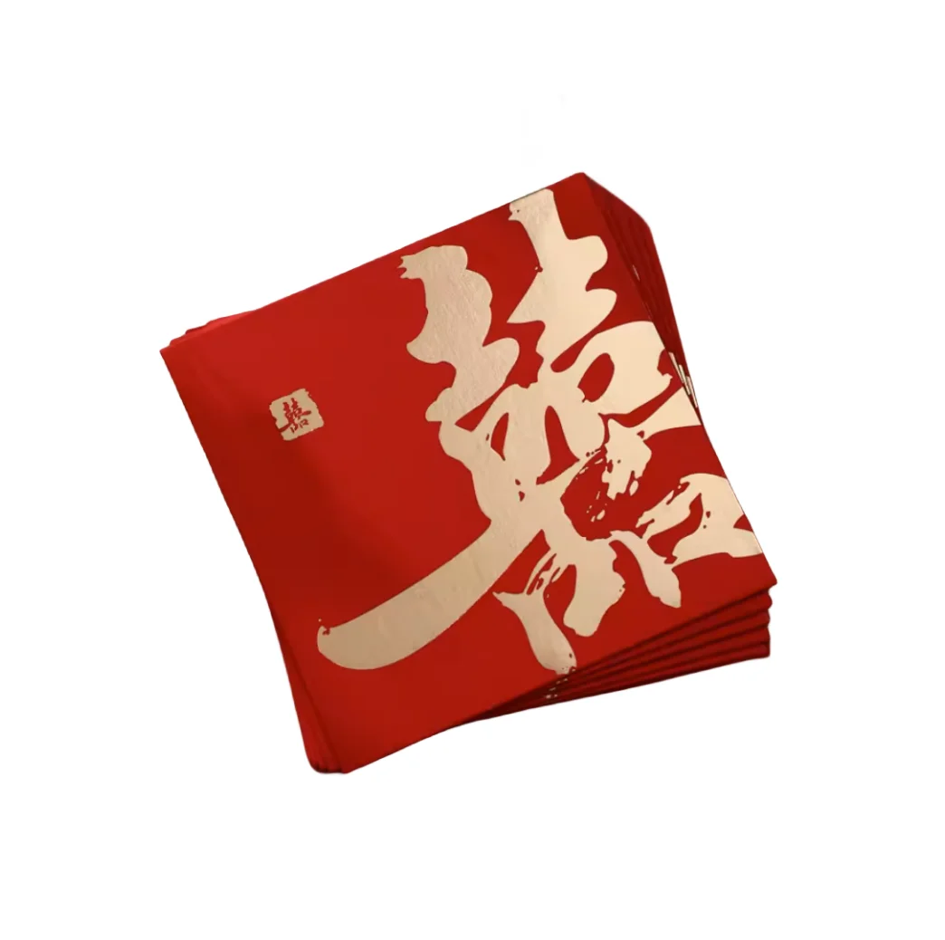 Custom Design Gold Foil Red Envelope Decoration Wedding Invitation Envelope Card New Year Red Pocket