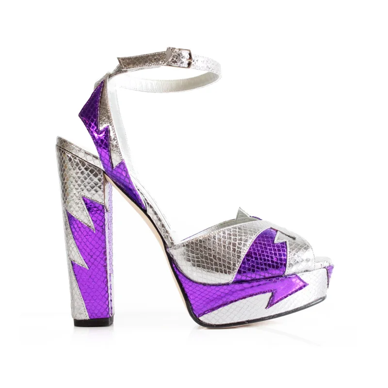 Custom Logo Shiny Leather Splicing Upper Fish Mouth Platform Sandals Custom Open Toe Chunky Heel Platform Patch Work Sandals