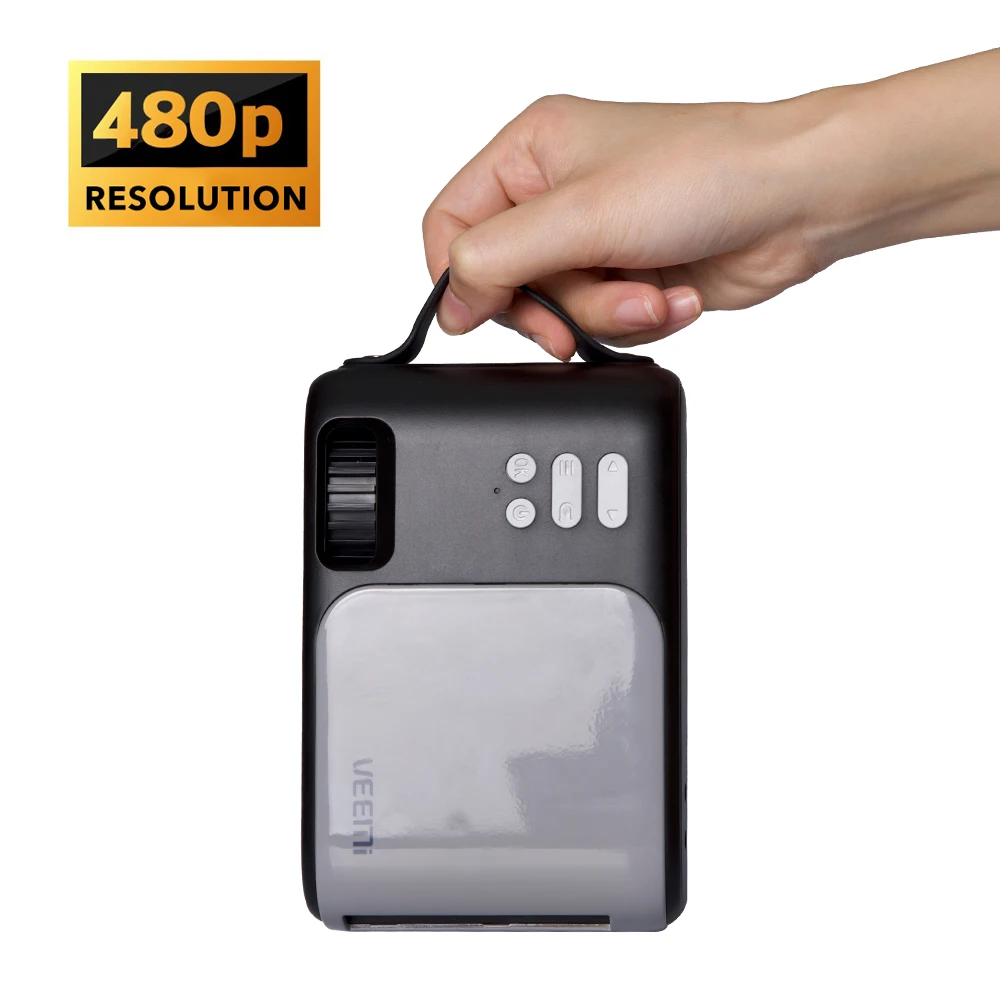 Портативный ЖК-проектор с поддержкой HD 1080p, разрешение 480*272P, экран 120 дюйма, проектор для подключения телефона