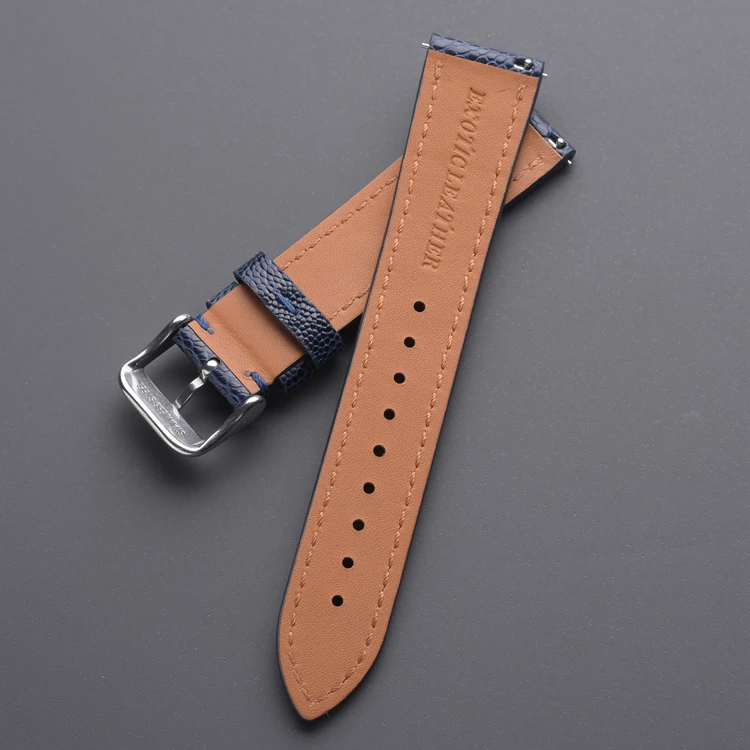 LAIHE Montre Bracelet en Cuir Luxury Wrist Band Watch Band Fashion Men Custom Genuine Ostrich Leather Watch Strap