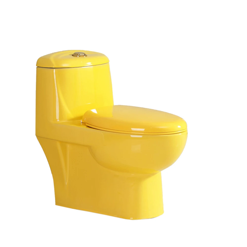 
Modern colored bathroom toilet one piece sanitary yellow color wc QY-005CT 