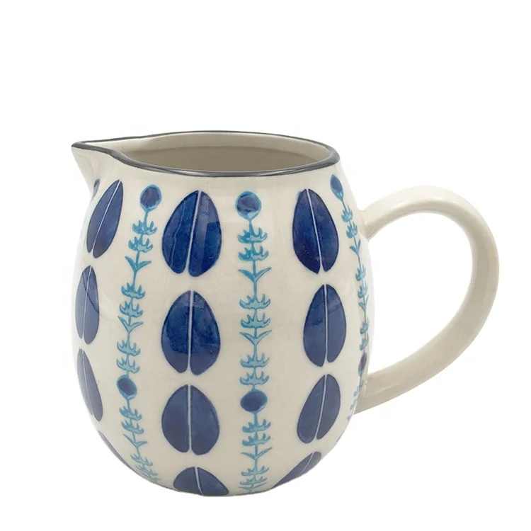 Top quality custom jug handmade ceramic milk water coffee mixing pot