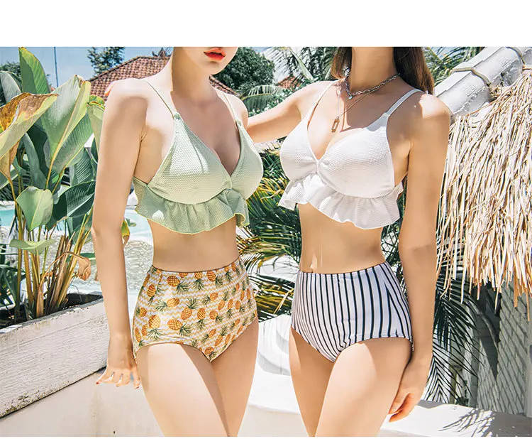 Floral print fringe beautiful swimsuits transparent quality sling free shipping suppliers high waist swim wear bikini