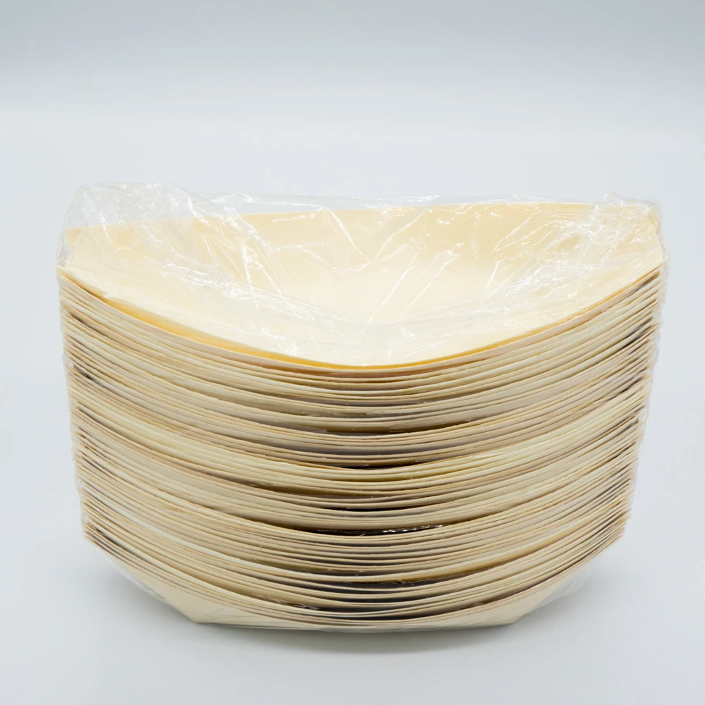 Wholesale Ecco Friendly Natural Container Disposable Party Wooden Sushi Serving Boat Tray for Food