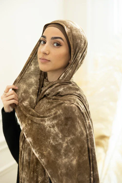 Oak Jersey Hijab Women Muslim Brown Tones Leopard Printed Colors Customized Shawl Islamic Dubai Ladies Long Scarf