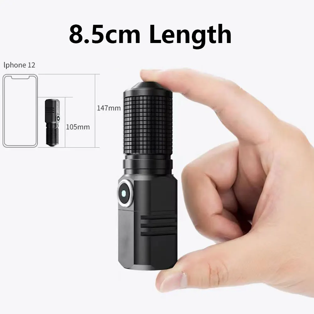 P70 Strong Light Long Range Portable Flashlight Rechargeable Zoom LED Outdoor Tactical Torch Light