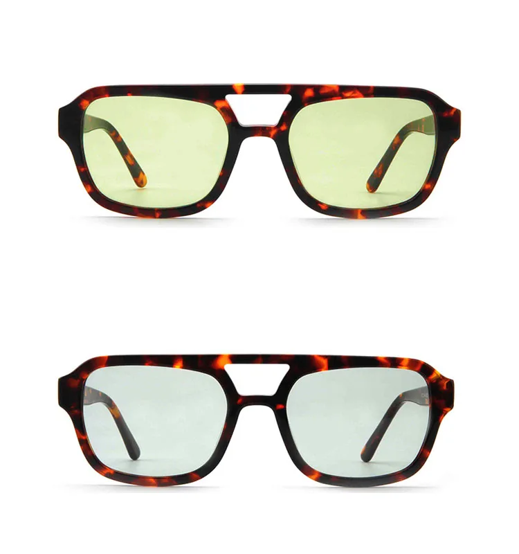 New Trending Retro Classic Double Bridge Oversized Acetate Sunglasses For Women Custom Logo Designer Sun Glasses
