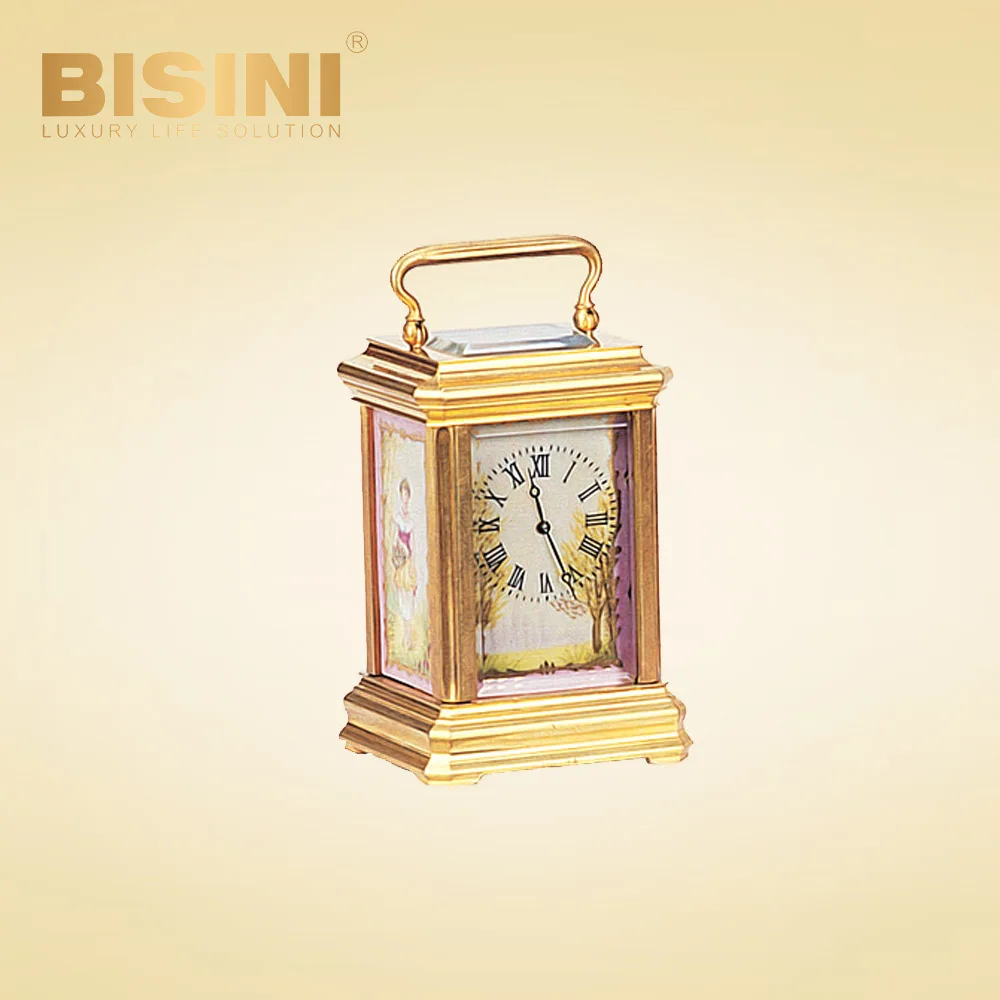 Miniature fashion patterns Small Square Leather luxury desk clock Antique Household clock Living Room bedroom fashion clock