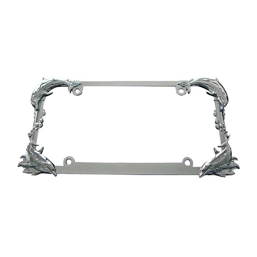 Factory Direct Sales Holder Cover License Plate Frames Solid Stainless Steel Silver Car Number Metal Plate