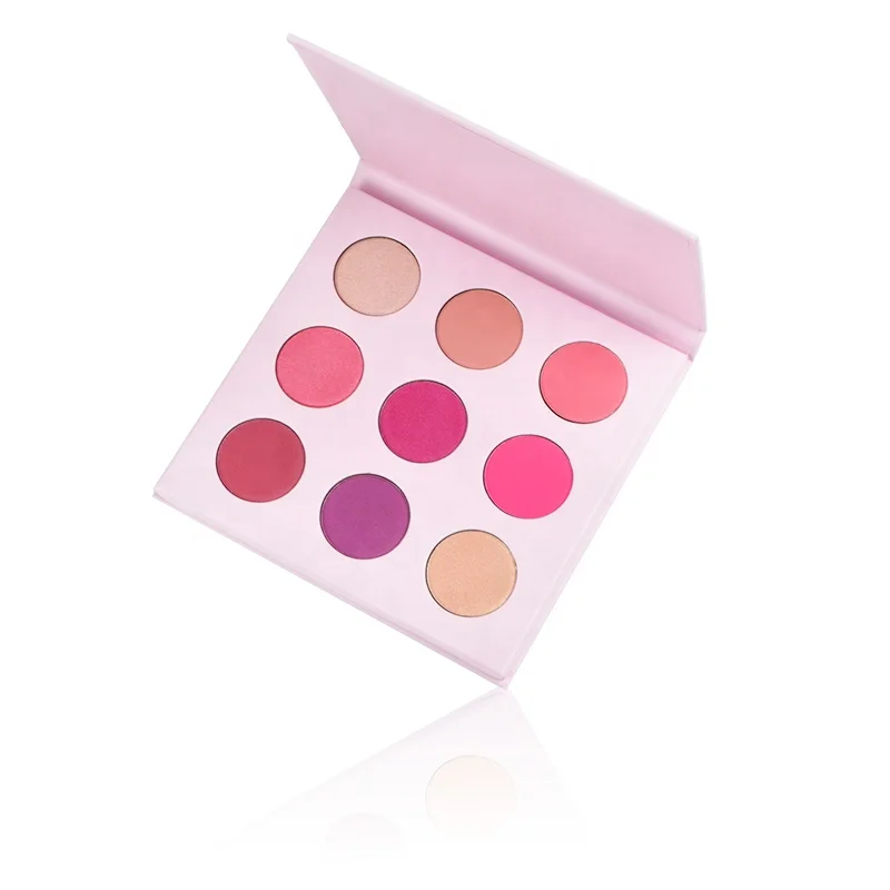 Girls Makeup Customized Packaging Pink Eyeshadow Palette With Mirror