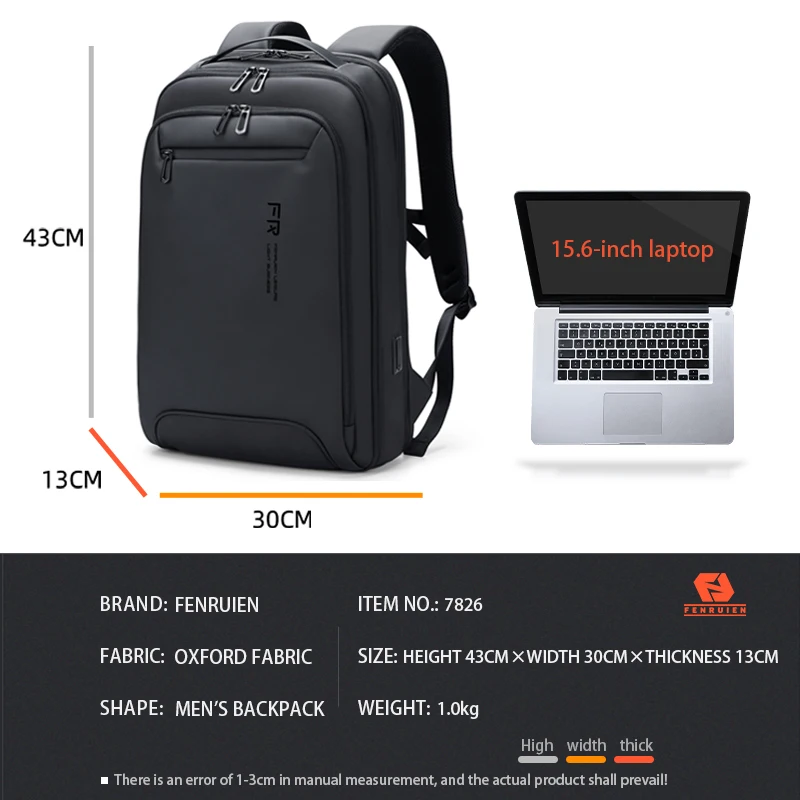 FENRUIEN Multifunction smart backpack for man travel bag usb charging port waterproof business back packs laptop 2021