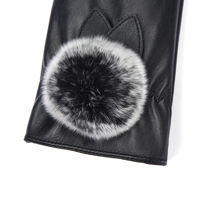 Теплые зимние женские велосипедные модные ветрозащитные зимние перчатки из искусственной кожи для сенсорных экранов