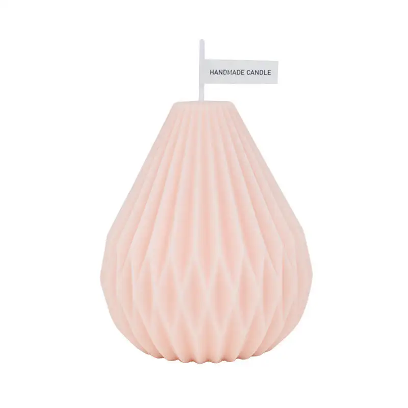 Luxury Private Label Ins Geometric Line Candle Home Decor Pear Shaped Scented Soy Wax Candles