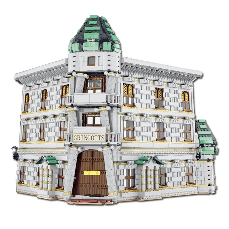 Пластиковый набор строительных блоков Mork 032101 The Diagon Alley Gringotts Bank, модель киносцены, игрушка «сделай сам», немецкий город