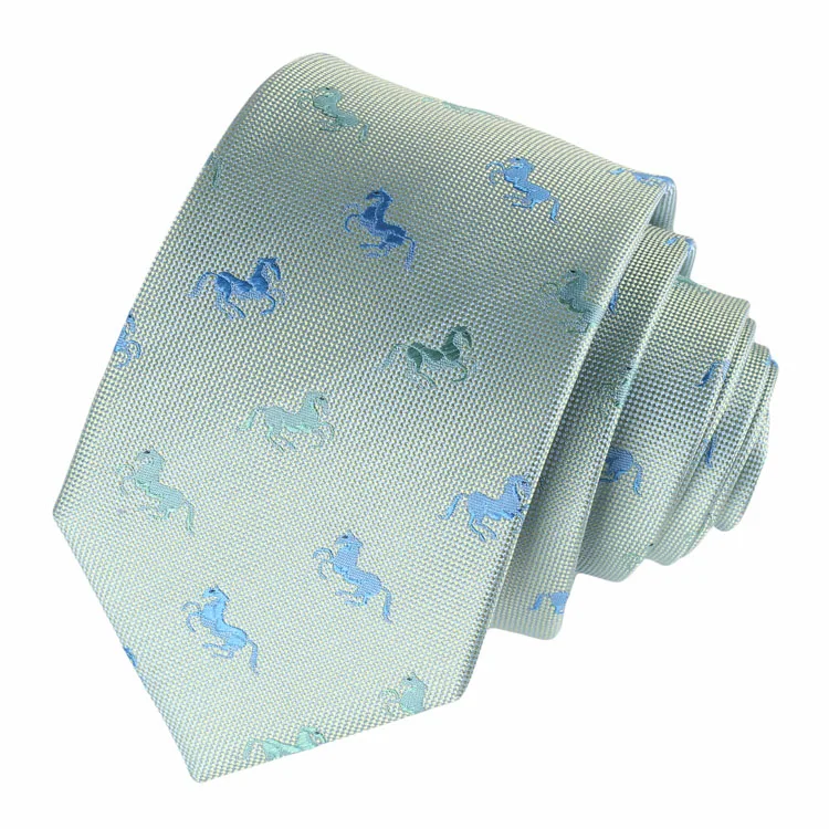 Wholesale OEM/ODM Custom Logo Cheap Necktie Low MOQ High Quality Horse Pattern Classic Business Neck Ties For Men