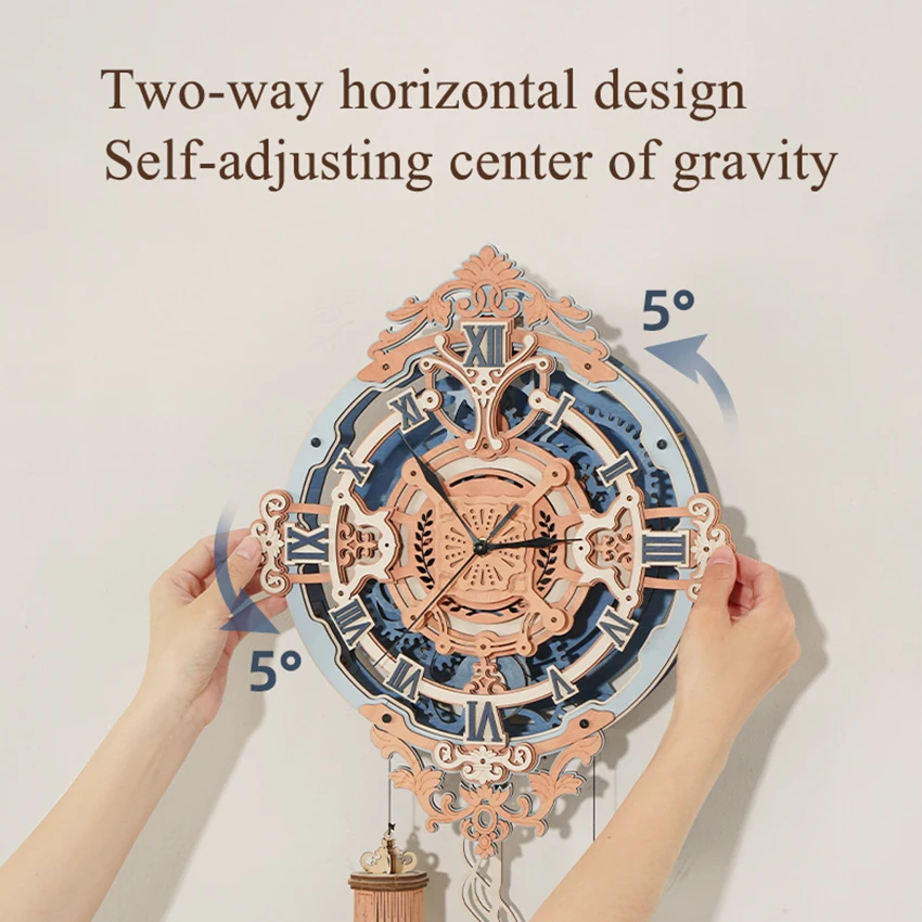 Robotime Rokr Home Decoration Wood Crafts LC701 Mechanical Gear Romantic Note Wall Clock Wooden 3D Puzzles