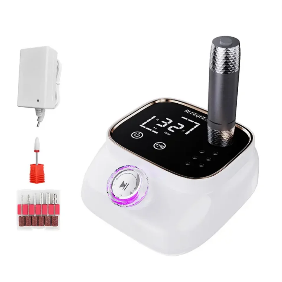 Professional Desktop Nail Drill Machine Strong Power Portable Cordless Rechargeable 45000 RPM Manicure E File Polishing Tool
