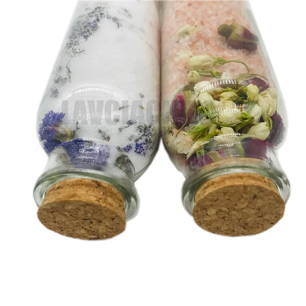 Стеклянная банка с ароматическими цветами восстанавливающая соль для ванны натуральная эпсома Соль Мертвого моря Замачивание тела