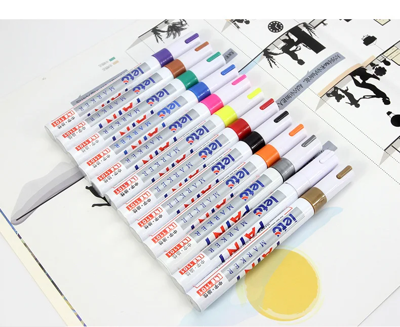 Color metal marker paint pen Graffiti DIY waterproof stain repair industrial special pen