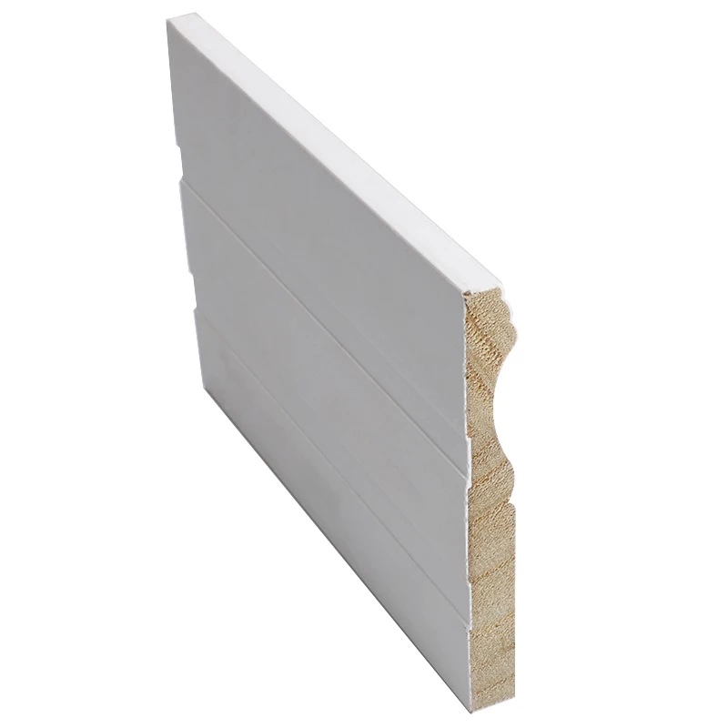 Popular White Primed Moulding Skirting Board Flooring Wood Baseboard